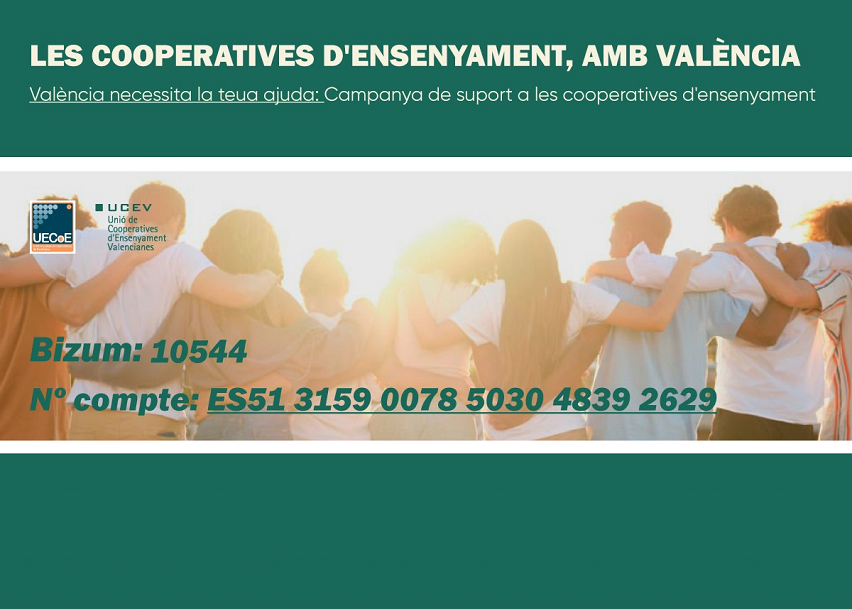 El Fons Solidari Cooperatiu promogut per UECOE-UCEV supera els 100.000 euros de recaptació