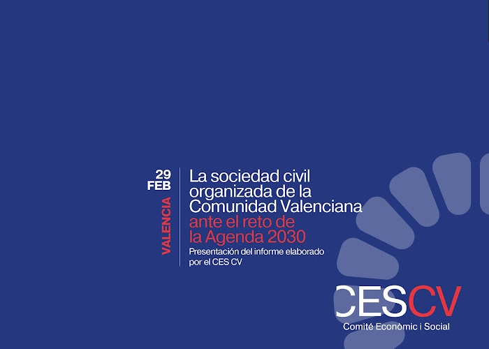 El CES CV presenta el seu informe: “La societat civil organitzada de la Comunitat Valenciana davant el repte de l'Agenda 2030”