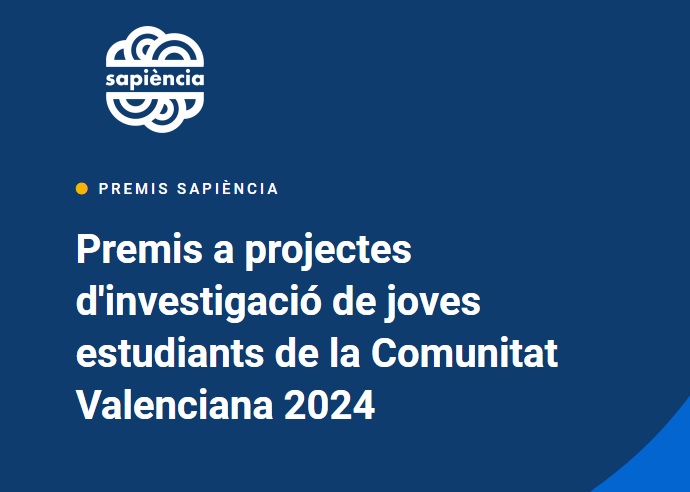 Es convoquen els Premis Sapiència per a projectes d’investigació realitzats per joves estudiants de la Comunitat