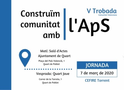 V Trobada d’intercanvi d’experiències d’Aprenentatge Servei ‘Construïm comunitat amb l’ApS’