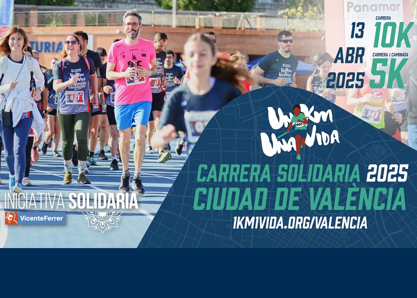 La 4a Cursa solidària 1km1vida Ciutat de València destinarà l'import dels dorsals a afectats per la dana