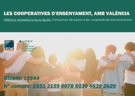 UECoE llança la campanya de recaptació per a fer costat a les escoles cooperatives afectades per la DANA